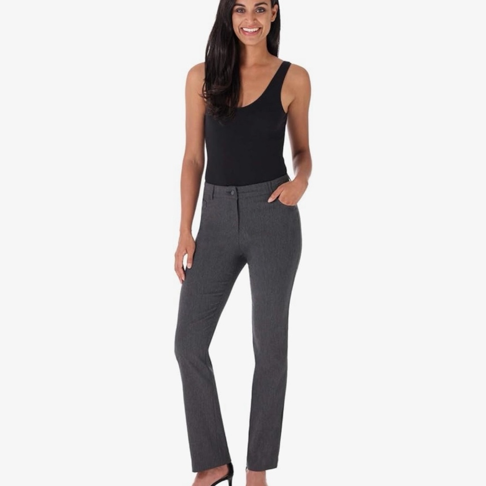 Elegant Women's Charcoal Straight Leg Pants